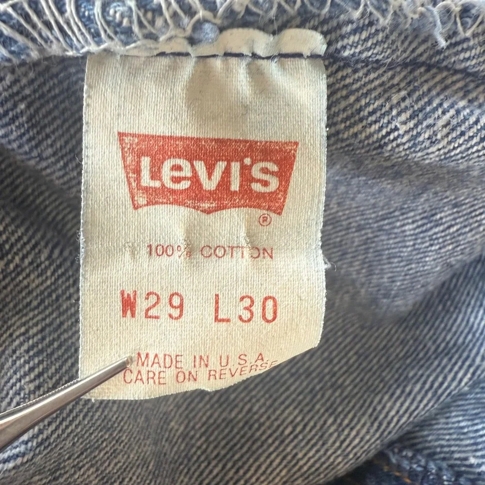 Levis 501 Vintage 87 Original Fit Button Fly Straight Leg Blue Denim Jeans 28x29